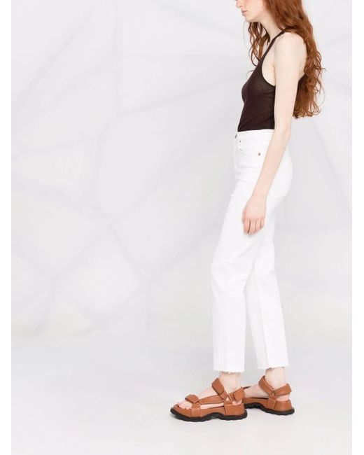 Re/done White 70S Stove Pipe Straight-Leg Jeans