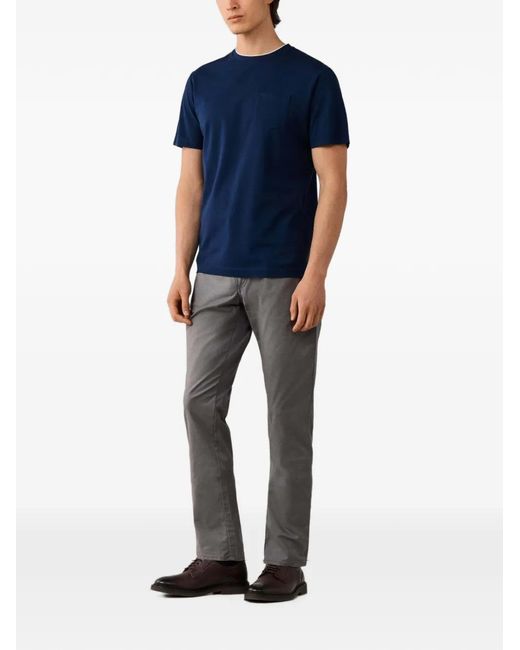 Hackett Gray Textured Canvas Trousers for men