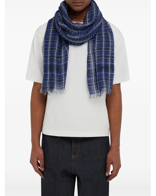Ferragamo Schal Mit Schottenkaromuster in Blue für Herren
