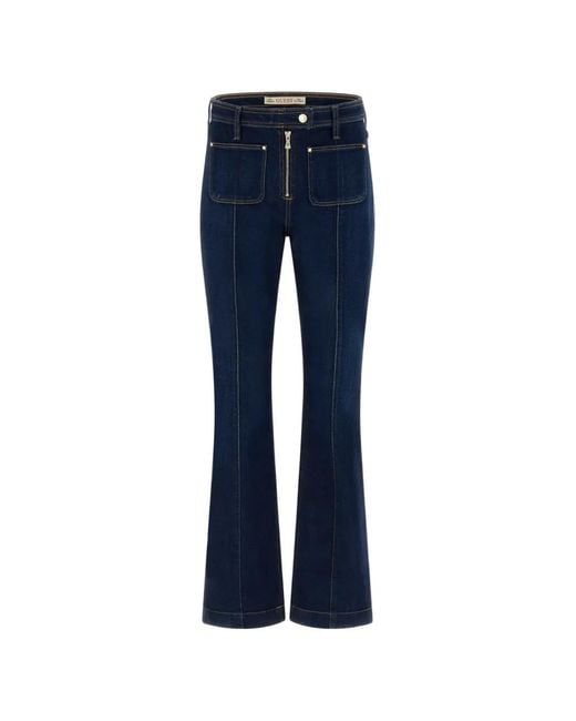 Guess Blue Nicky Zip-Detail Straight-Leg Denim Jeans