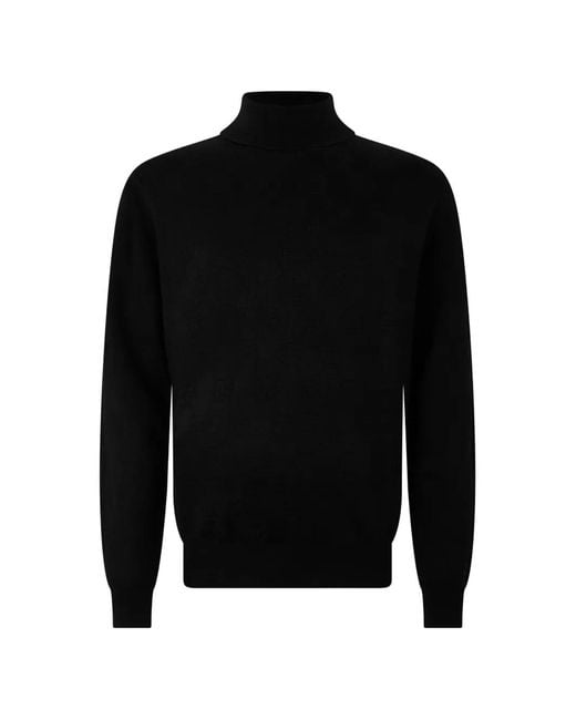 Philipp Plein Black Monogram-Jacquard Turtleneck Sweater for men