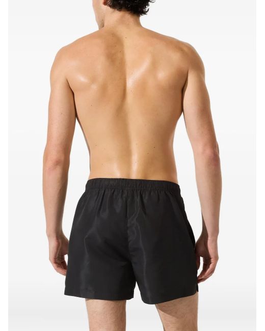 Karl Lagerfeld Black Logo-Print Swim Shorts for men