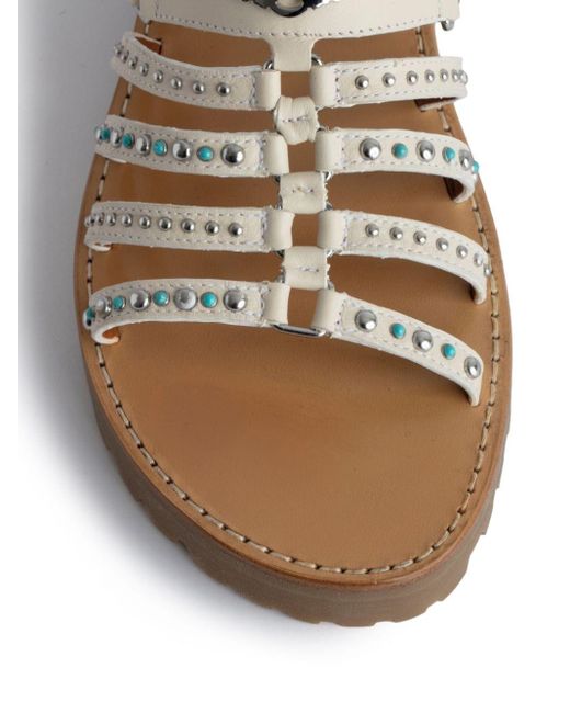Zadig & Voltaire White Joe Stud-embellished Sandals
