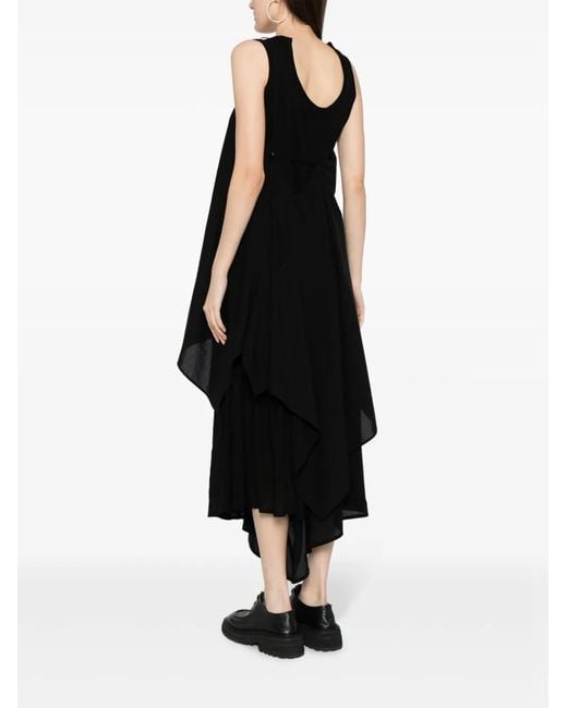 Yohji Yamamoto Black Scoop-Back Cotton Top