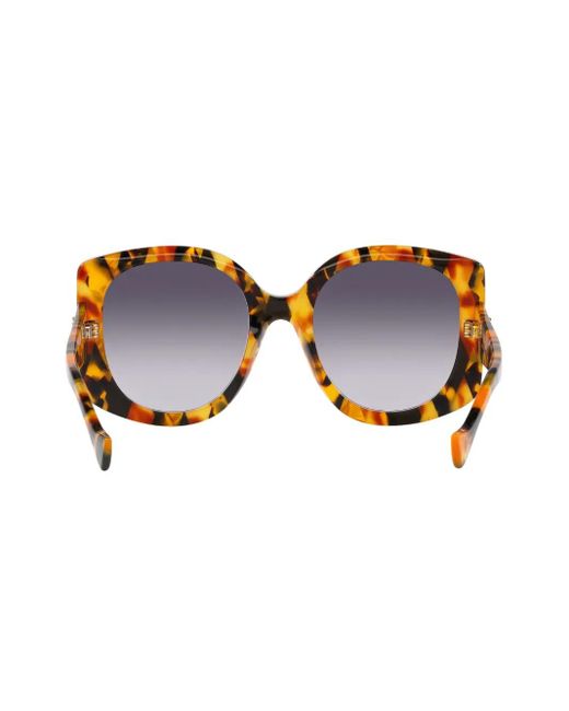 Gucci Blue Tortoiseshell-Effect Oversized-Frame Sunglasses