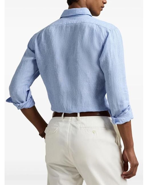 Polo Ralph Lauren Blue Sport Shirt Long Sleeve for men