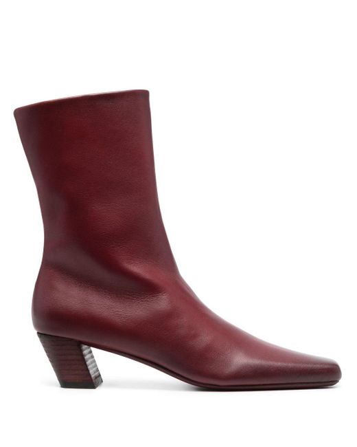 Marsèll 45mm Square-toe Leather Boots in het Red