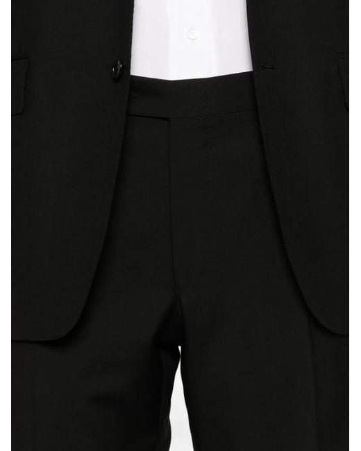 Canali Black Logo-Patch Single-Breasted Suit for men