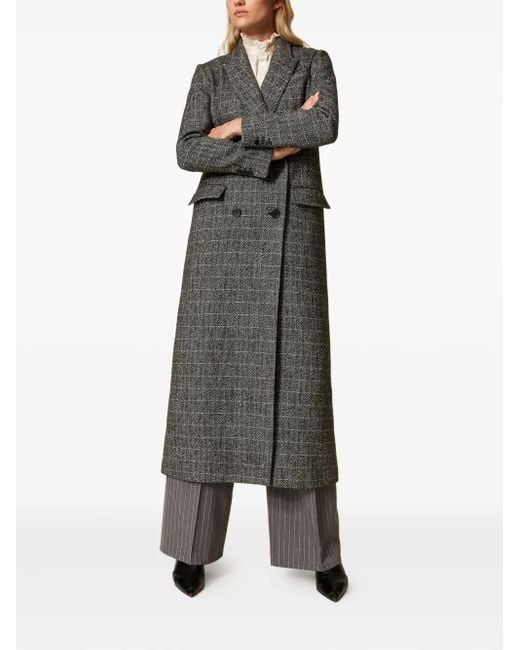 Abrigo a cuadros Twinset de color Gray