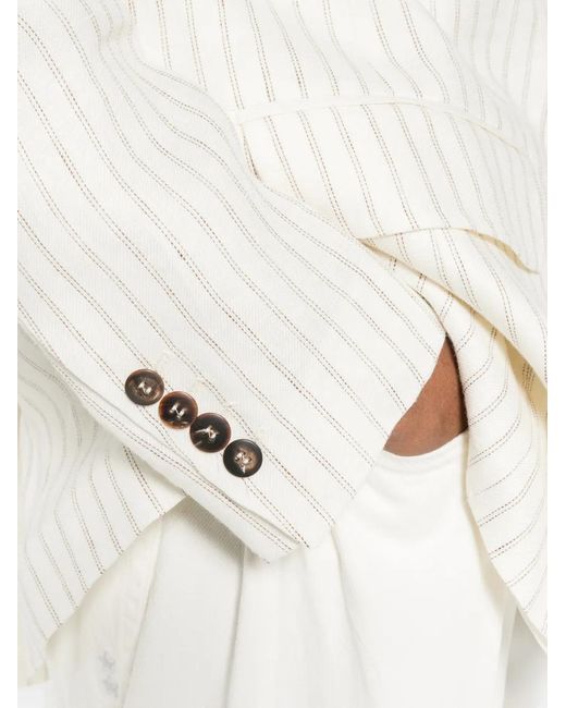 Max Mara White Linen Single-Breasted Jacket