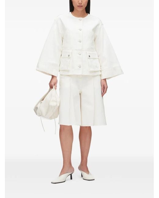 3.1 Phillip Lim White Buttoned Cotton Jacket