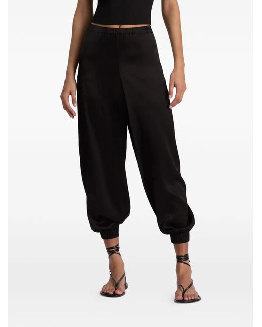 Alice + Olivia Black Declan Elasticated-Cuff Trousers