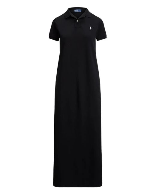 Robe-Polo Mi-Longue À Manches Courtes Polo Ralph Lauren en coloris Black