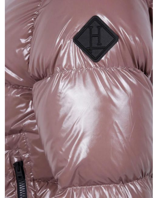 Herno Purple Hooded Quilted Jacket for men