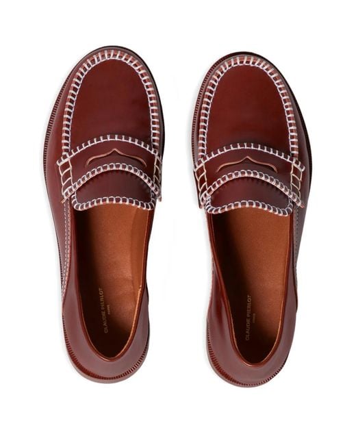 Mocasines con detalle de costuras Claudie Pierlot de color Red