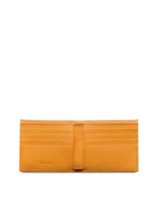 Prada Orange Saffiano-Leather Wallet for men