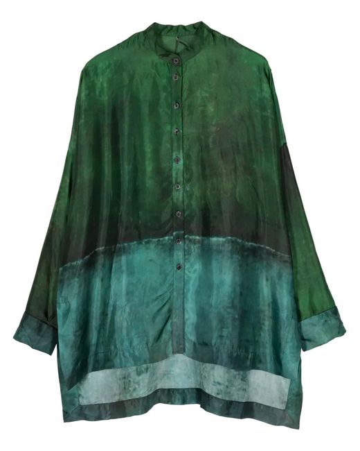 Masnada Green Tie-Dye Long-Sleeve Shirt