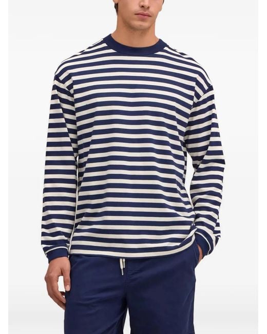 NN07 Blue Lionel Striped Long-Sleeve Top for men