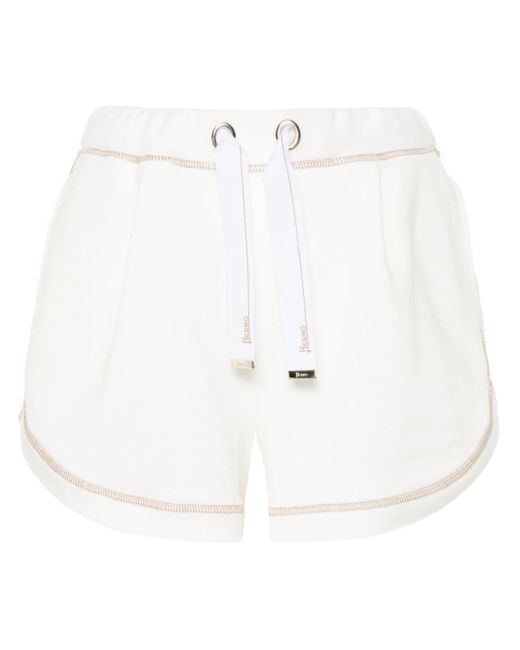Herno Shorts Met Contrasterend Stiksel in het White