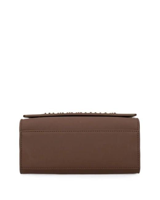 Love Moschino Brown Logo-Plaque Tote Bag