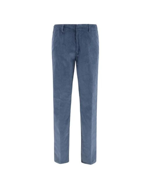 Etro Blue Roma Corduroy Trousers for men