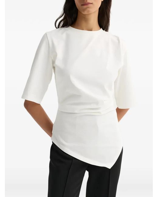 Rohe White Asymmetrical Draped T-Shirt