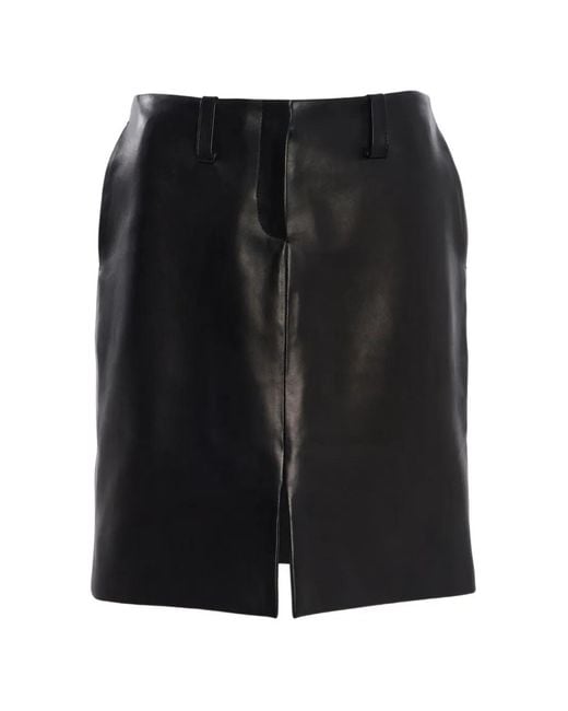 Brandon Maxwell Black Lex Leather Pencil Skirt