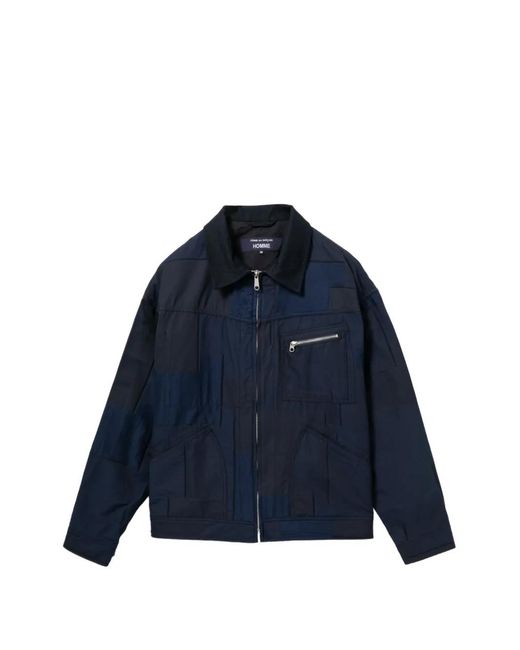 Comme des Garçons Blue Multi-Pocket Patchwork Overshirt for men