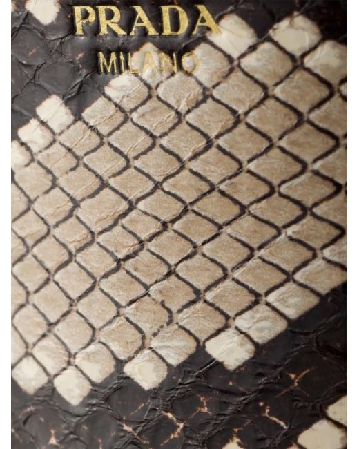 Prada White Sandales Ayers À Plateforme Imprimées Python