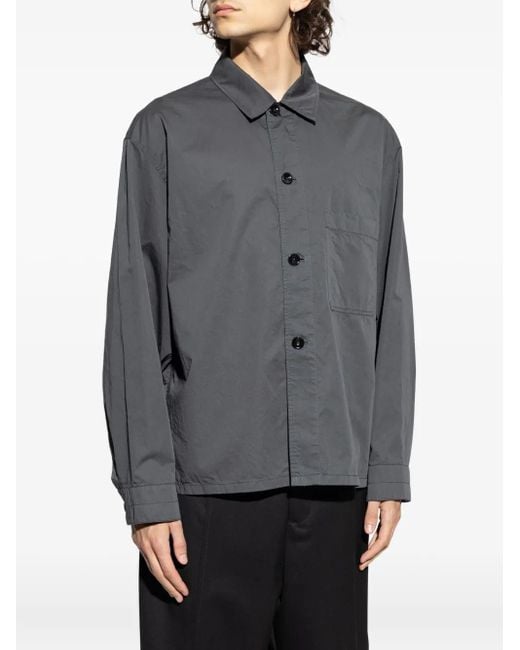 Lemaire Gray Patch-Pocket Button-Down Shirt for men