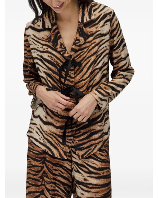 Sleeper Black Pyjama Mit The Bow Tiger-Print