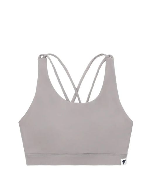 A Bathing Ape Gray Crossover Straps Sport Bras