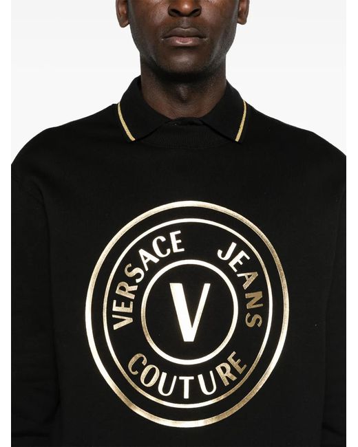 Versace Jeans Couture Black Cotton Crew-Neck Sweatshirt for men