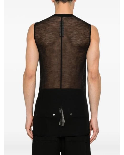 Rick Owens Black Crew-Neck Tank Top for men