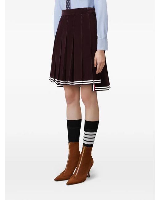 Thom Browne Purple Pleated Mini Skirt