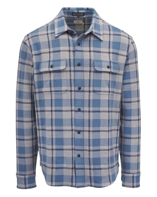 Faherty Brand Blue Checked Shirt for men