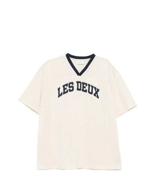 Les Deux White T-Shirt Bronson À Col V for men