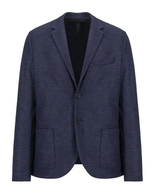 Harris Wharf London Blue Blazer En Laine À Simple Boutonnage for men