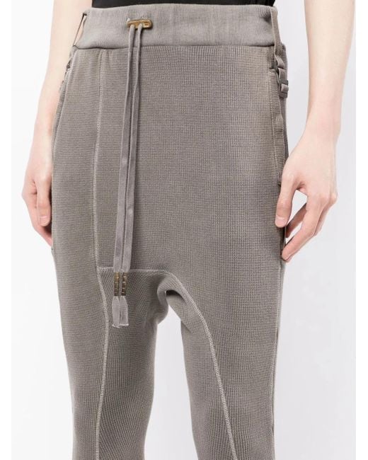 Boris Bidjan Saberi Gray Cropped Drop-Crotch Track Pants for men