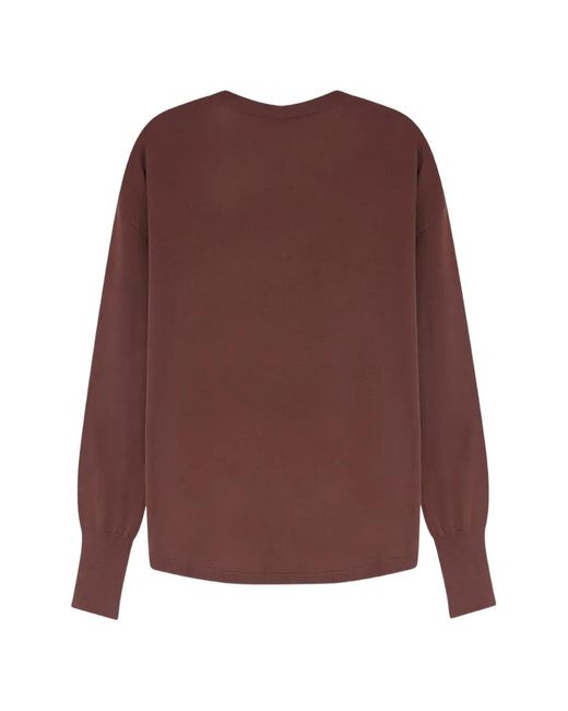 Aspesi Purple V-Neck Drop-Shoulder Sweater