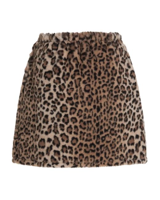Le twins Brown Leopard-Print Mini Skirt