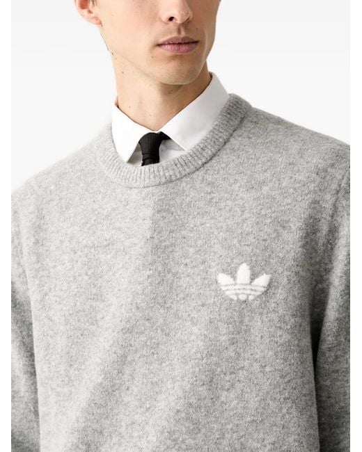 Adidas Gray Trefoil Essentials Fully Knit Sweater for men