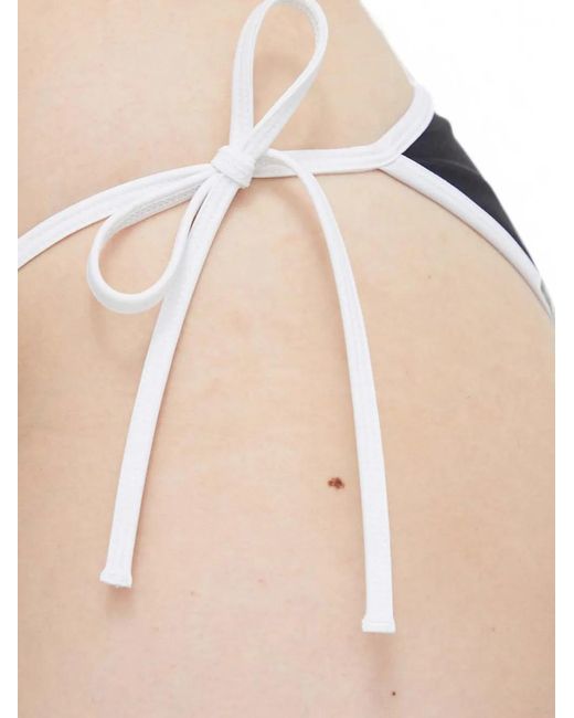 Samsøe & Samsøe Black Contrast-Trim Side-Tie Bikini