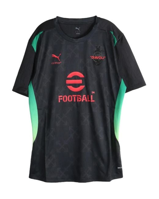 PUMA Black Ac Milan X Off- Pre-Match T-Shirt for men