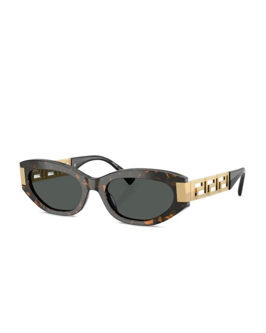 Versace Gray Round-Frame Sunglasses