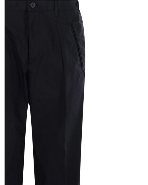 Entre Amis Black Pleated Trousers for men