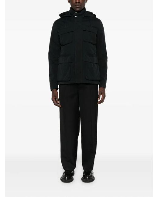 Herno Black Hooded Pocket Jacket for men