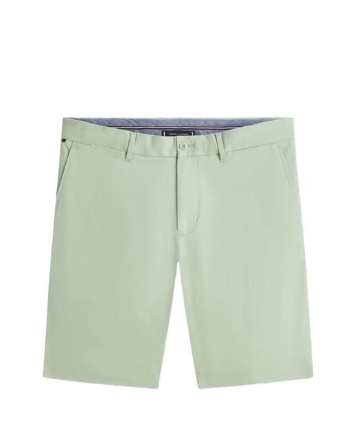 Tommy Hilfiger Green Denton Twill Shorts for men