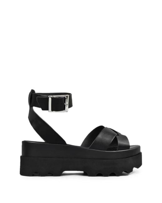 Altercore Black Zoe Buckle-Fastening Platform Sandals