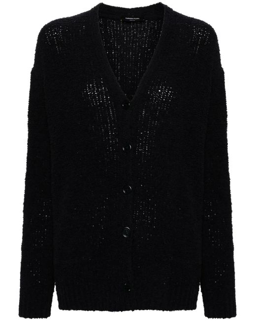 Fabiana Filippi Black Cardigan Aus Boucle-Strick